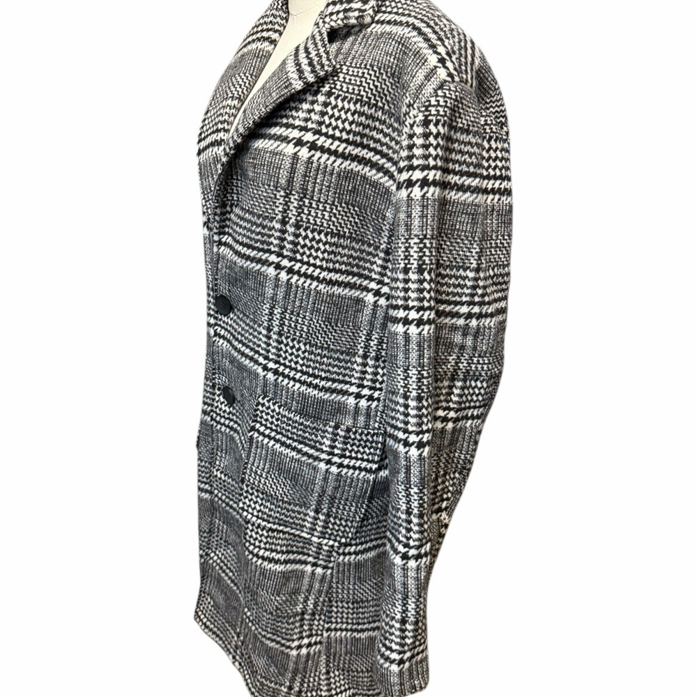 UANEO Wool Blend Black and White Plaid Blazer Coat Sz Lrg (unisex) - Picture 3 of 15
